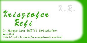 krisztofer refi business card